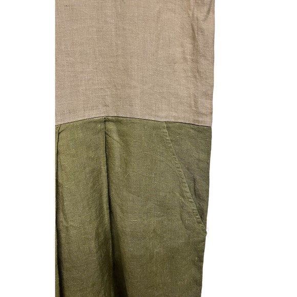 FLAX Short Sleeve Pleat Dress 100% Linen w/Pockets‎ Long Women’s Small - Picture 5 of 8
